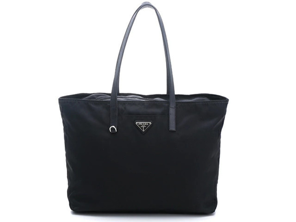 Prada Tote Tessuto Saffiano Bag Black Calfskin